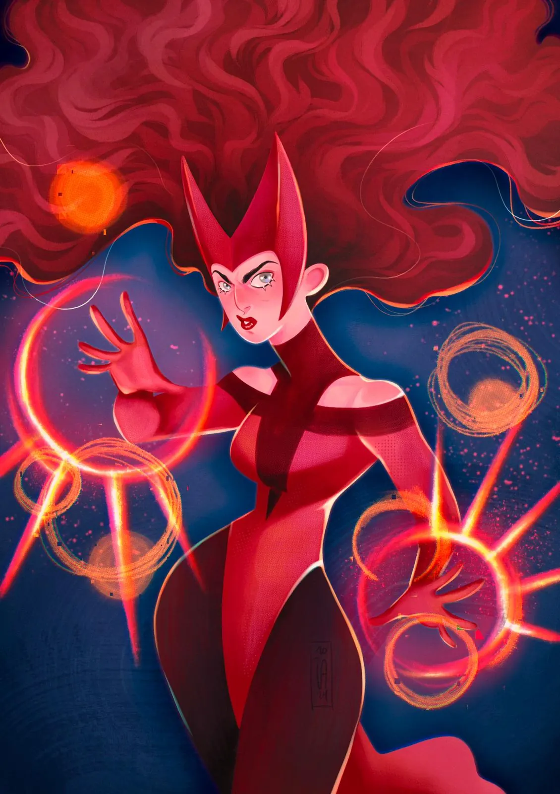 valeria-abatzoglu-illustrazione-figura-rossa-magia-poster-scuola-fumetti